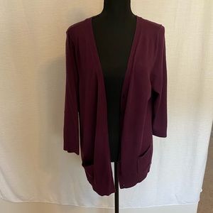 Purple cardigan